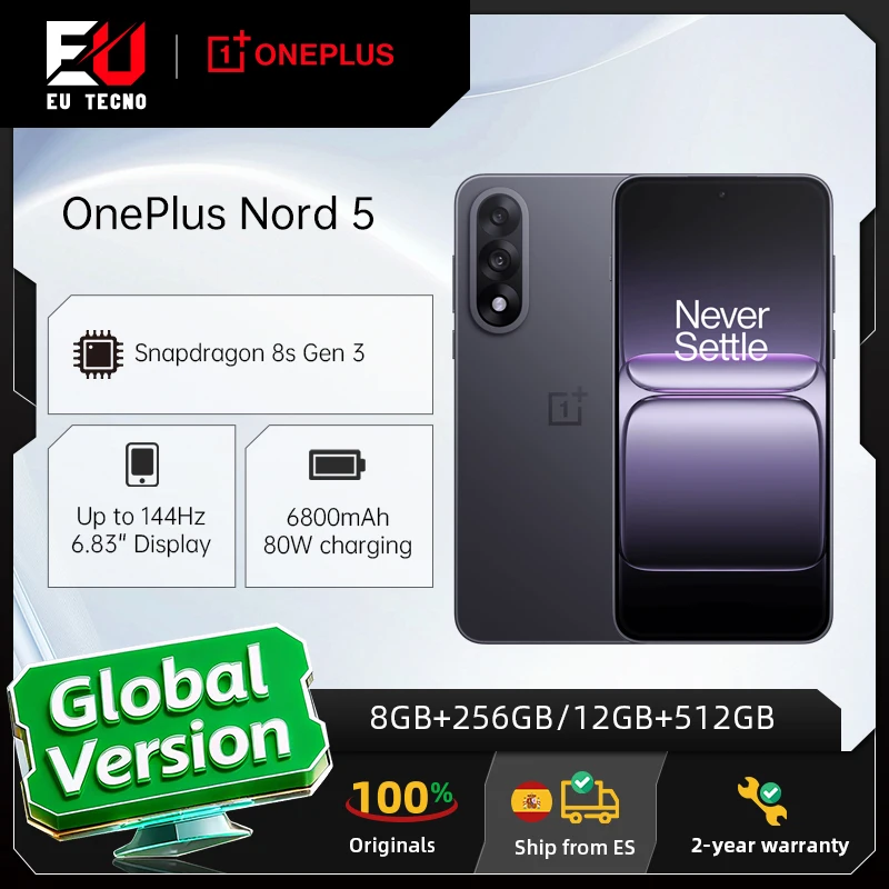 Teléfono móvil OnePlus Nord 5 5G (versión global) 8 GB + 256 GB / 12 GB + 512 G…