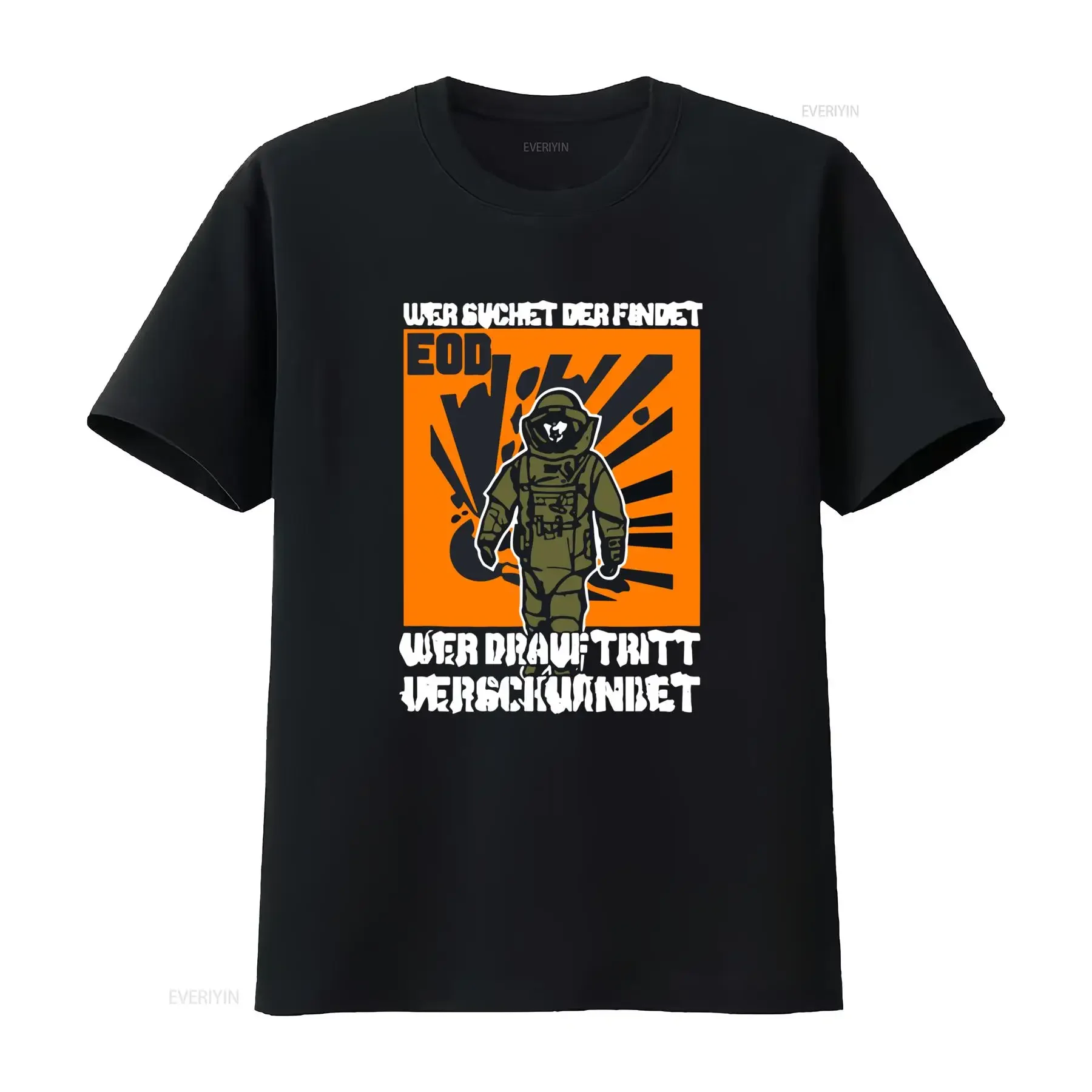EOD Combatant T Shirt Wer Sucht Der Findet Drauf Tritt Verschwindet Unique Design for Men vintage Washed Slightly Stylish