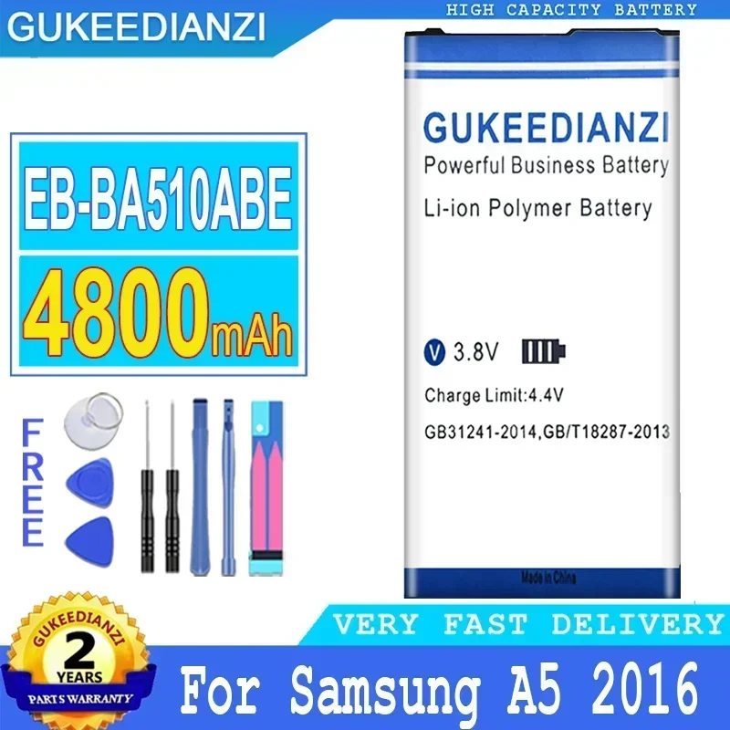 Mobile Phone Batteries   4800mAh For Samsung GALAXY A5 2016 Edition A510 SM A510F A5100 EB BA510ABE Smartphone Portable Battery