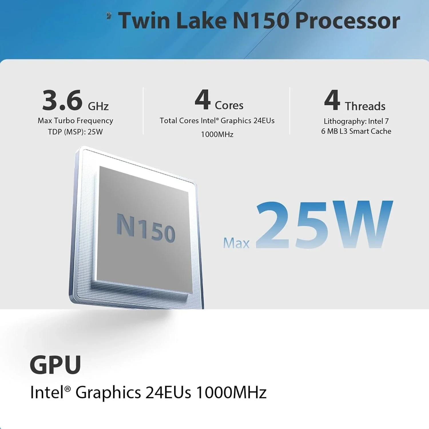 

Mini S13 Mini PC,13th Intel Twin Lake-N150 (up to 3.6GHz, Upgraded N100), 16GB DDR4 500GB M.2 SSD, Mini Desktop Computer