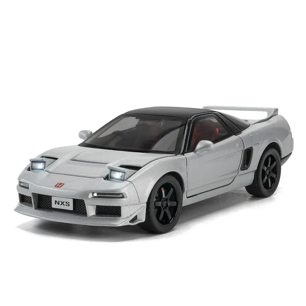 Coche en miniatura de aleación Honda NSX 1:32, modelo de coche a escala de Metal fundido a presión, colección de sonido y luz, coches de juguete para niños, regalos