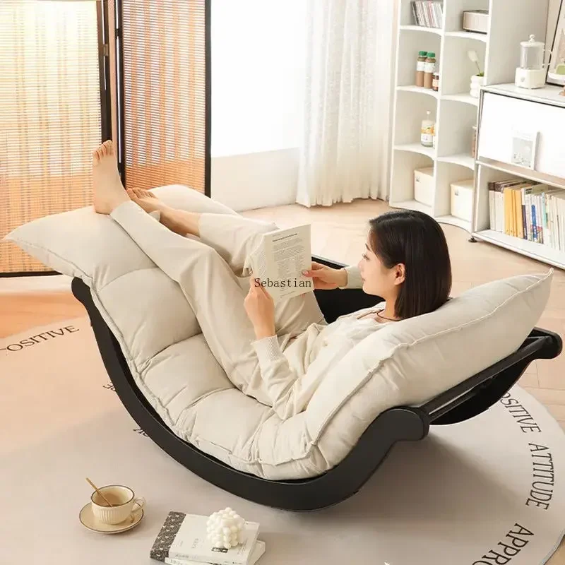 Lazy Swinging Chair Living Room Home Leisure Single Sofa Banana Boat Balcony Small House Rental House Folding Nap Lounge Chair