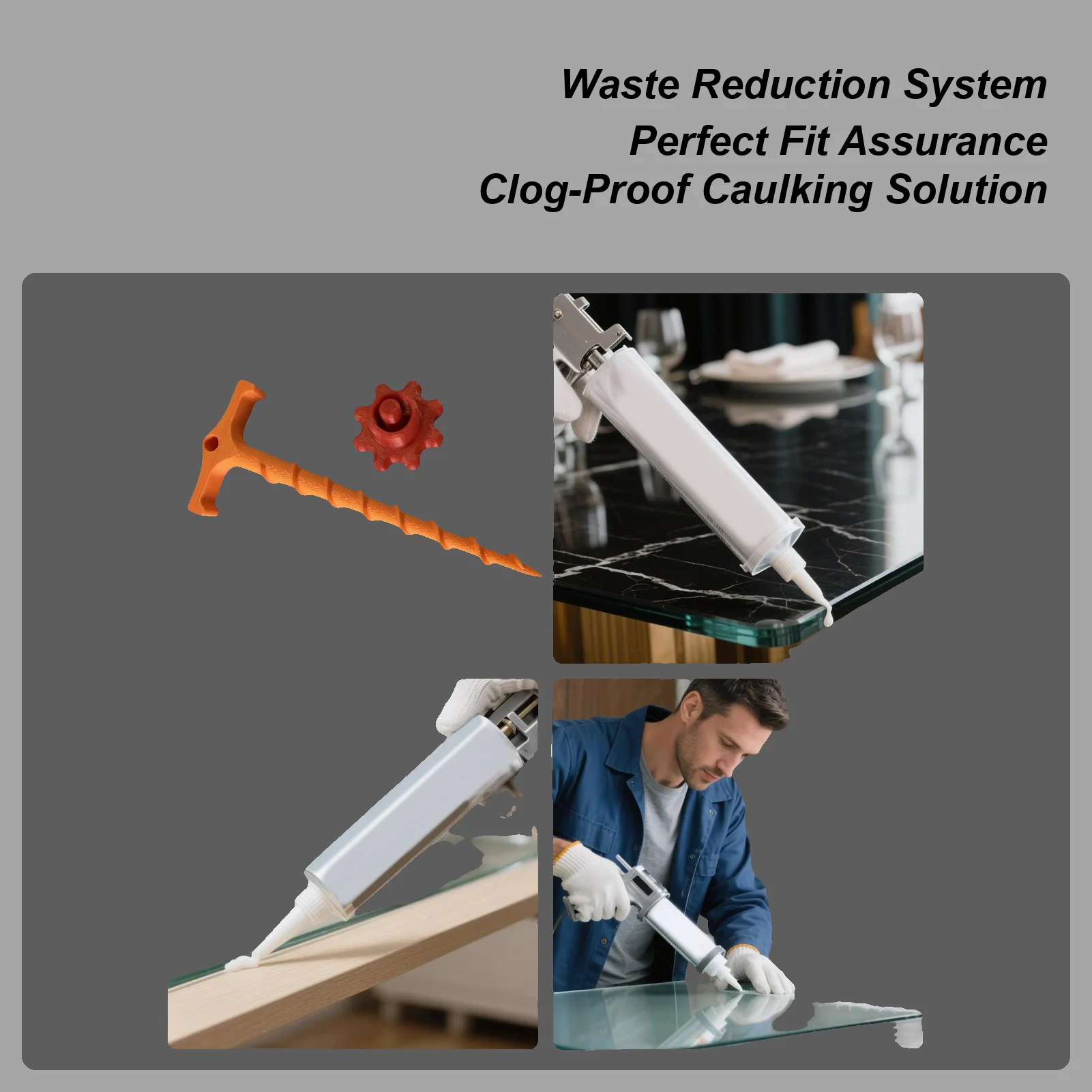 

Caulk Plug 3D Printing Caulk Tube Sealing Lid Tip Protector Unclogger For Applicator Foam Preserving Air Paste Grout Workshop