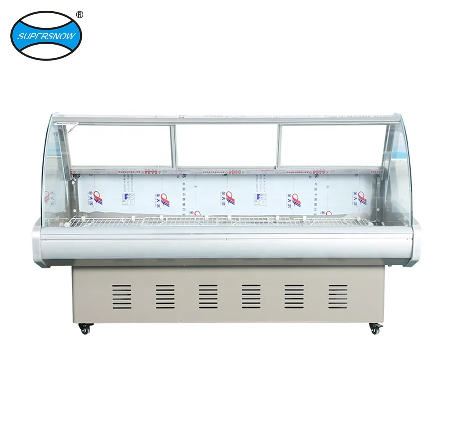 commercial refrigerated fresh meat deli display freezer