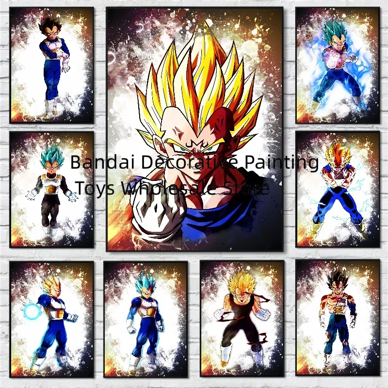 

Vintage Anime Canvas Painting Japan Dragon Ball Super Saiyan Vegeta Trunks Poster Prints Pictures Wall Art Home Decor Gift