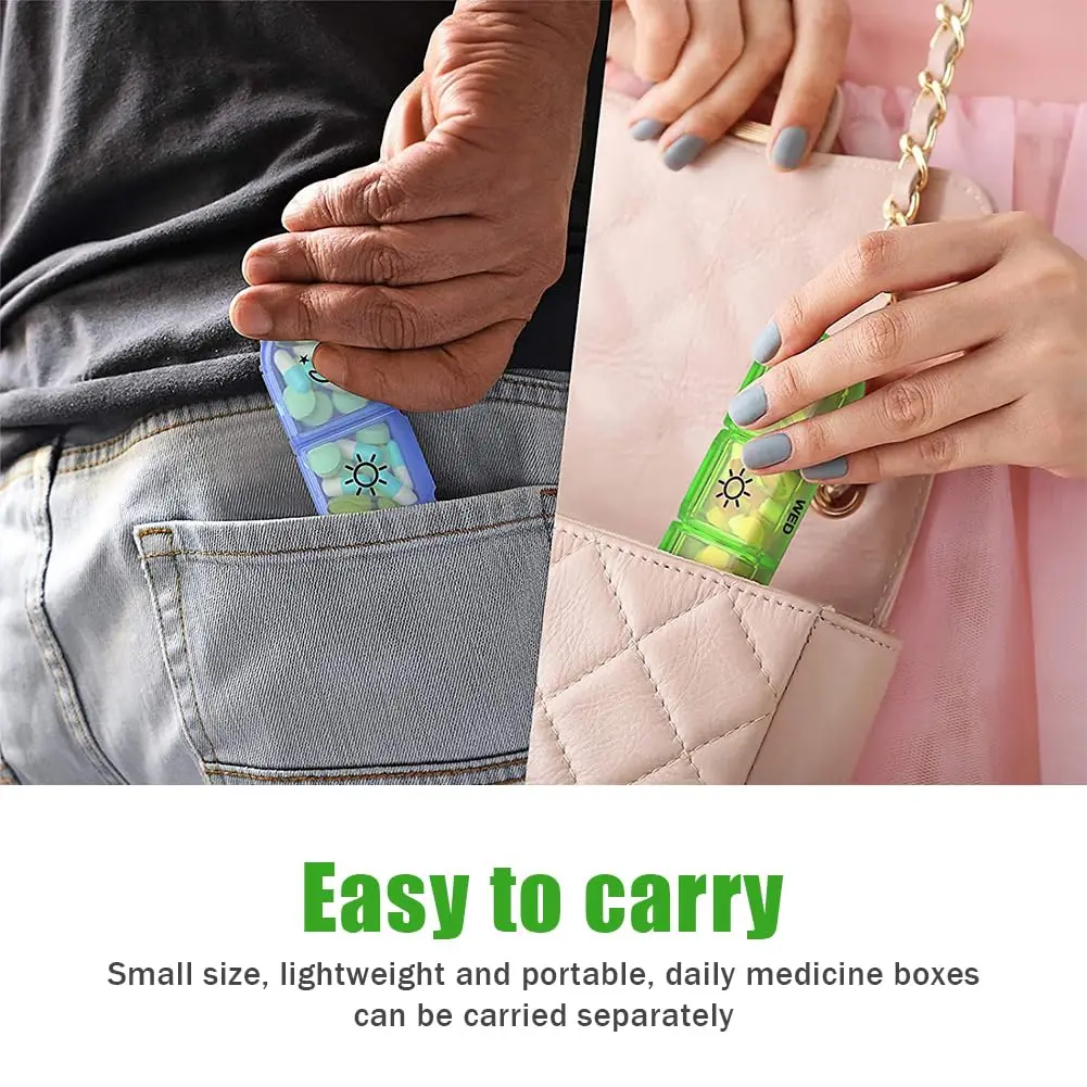 Pastillero Portatil Para Viaje 7 Dias منظم 3 مرات في اليوم فيتامينات الفقرة فيتامينات الطب Aceites Pescado #3