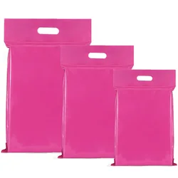 10Pcs Rose Red Handbag Plastic Courier Bag With Handle Portable Express Packaging Bags Small Business Supplies Mailing Envelope