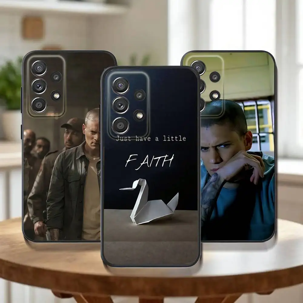 

Michael P-Prison B-Break Phone Case For Samsung Galaxy A73,31,32,72,41,53,52,71,22,5G,Note,J7,8,9 Soft Black Cover