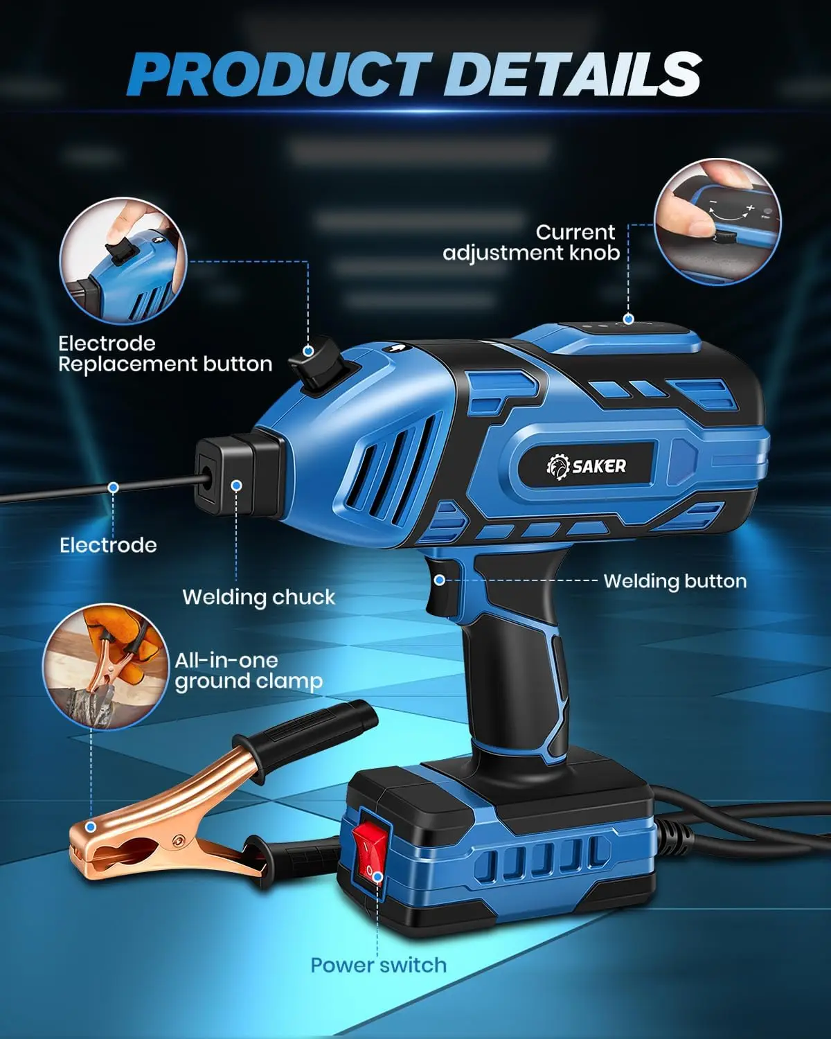 Portable Welding Machine, Welding Machine 110V with IGBT Inverter 5 Variable Current Adjustment, Portable Electric Welding