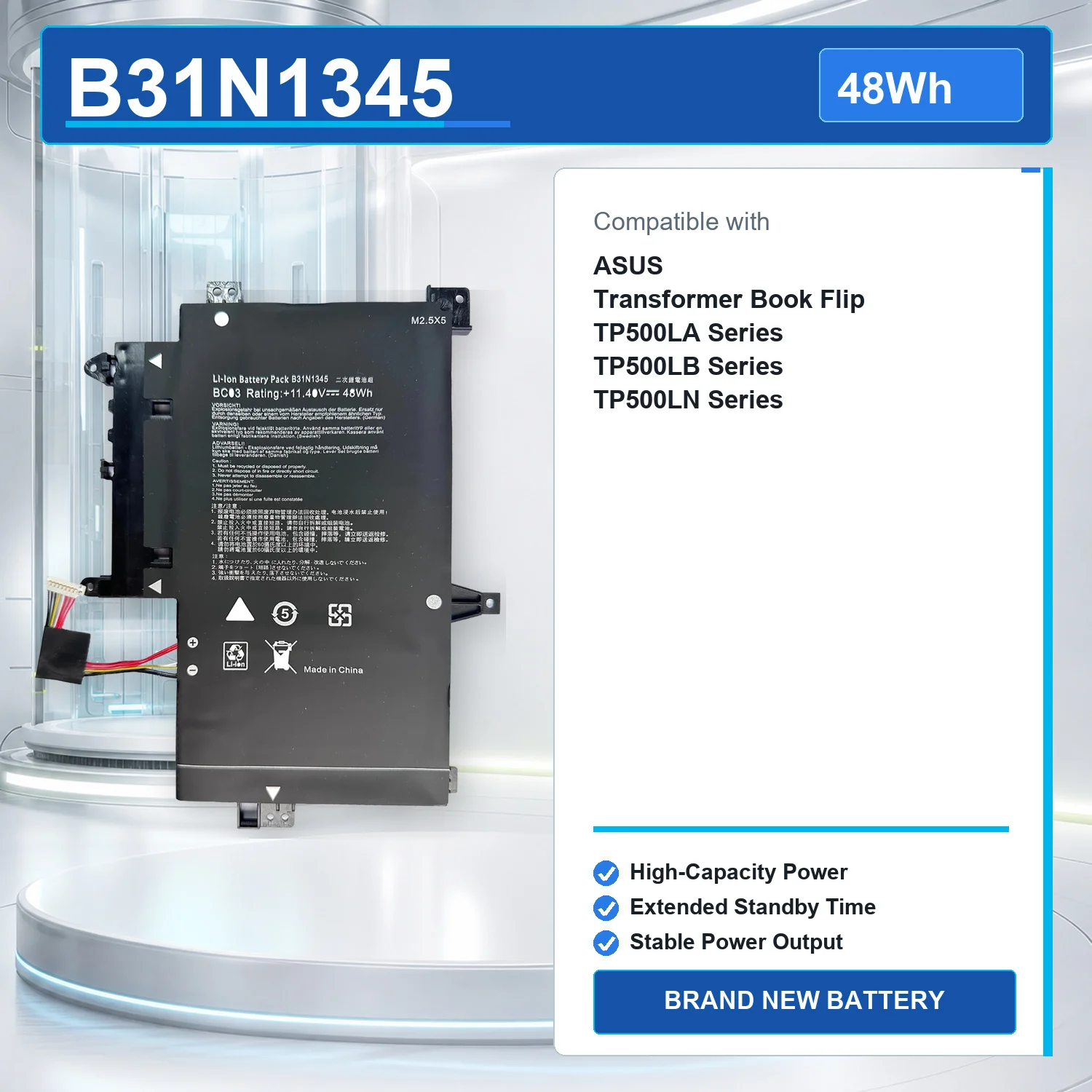 B31N1345 48Wh 11.4V Laptop Battery For ASUS Transformer Book Flip TP500LA TP500LN TP500LB 0B200-00990100 B31N9H