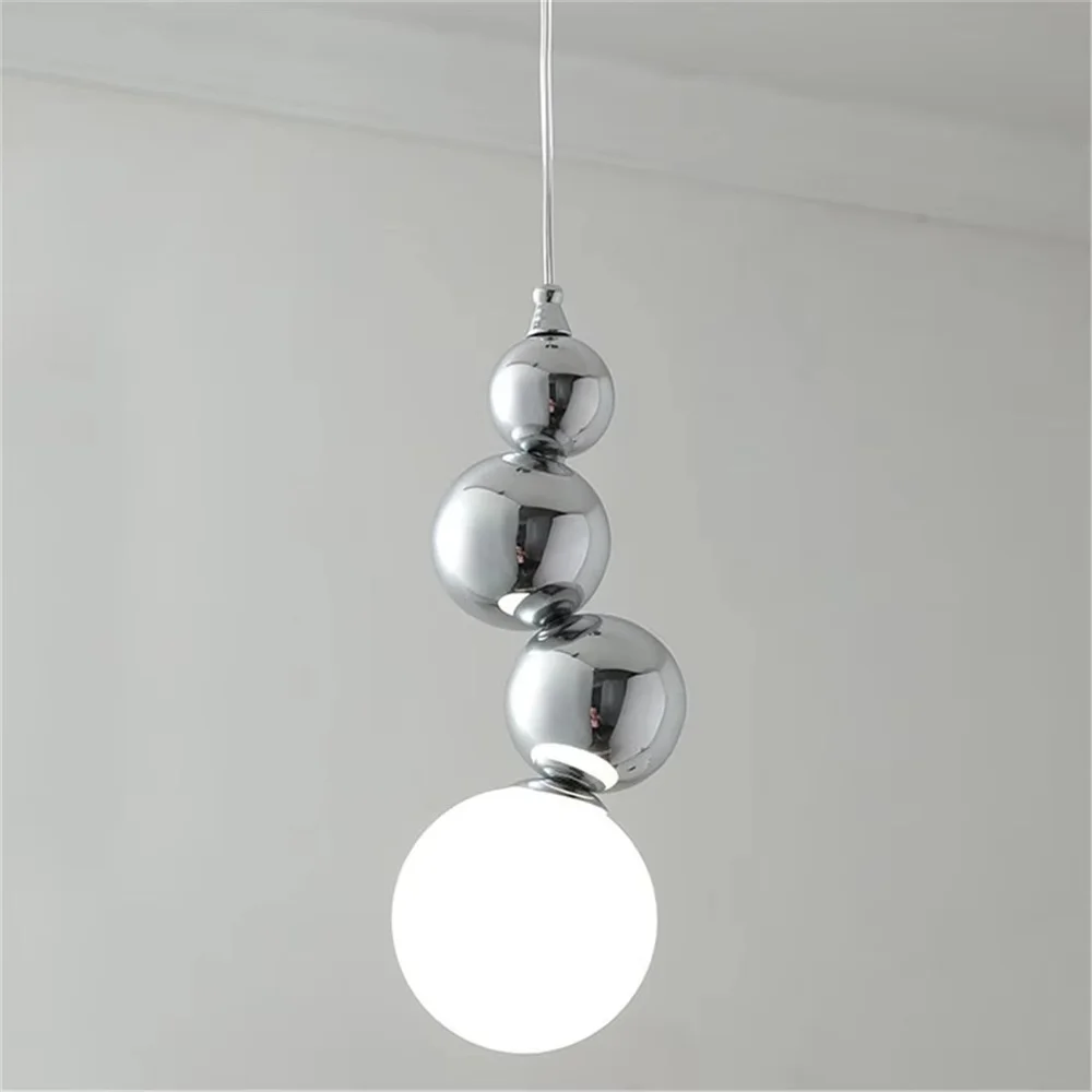 modern Chrome Magic Bean Glass Ball Led pendant lights Dining Room Kitchen Bedroom Loft Decoration Hanging Fixtures luminaire