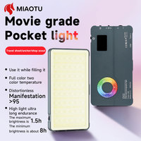 MIAOTU D02 LED RGB Light Fill Straight Video Photography Lighting Pocket Live Vlog Clip for Phone iPhone iPad Laptop Camera