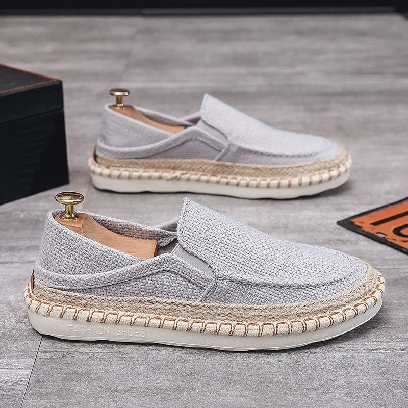 New Men's Fashion All-match Casual  Breathable Fisherman Canvas Men Loafers Shoes 2026 Spring and Summer