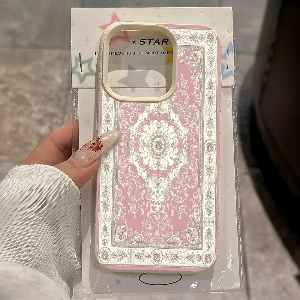Baroque Floral Frame Case For Samsung A05S A06 A07 A15 A16 A17 A34 A35 A53 A54 A55 S23 S24 FE S25 S26 Ultra A26 A36 A56 Cover