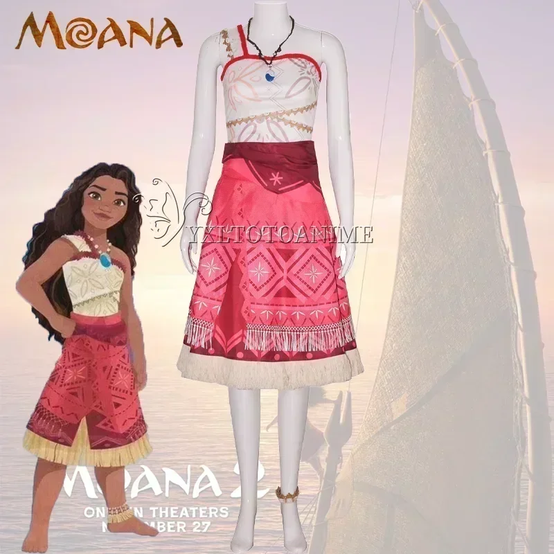 在庫ありモアナコスプレ衣装ヴァイアナプリンセスドレスネックレス制服スーツクリスマスパーティーロールプレイ大人女性のための #   1 #   W.