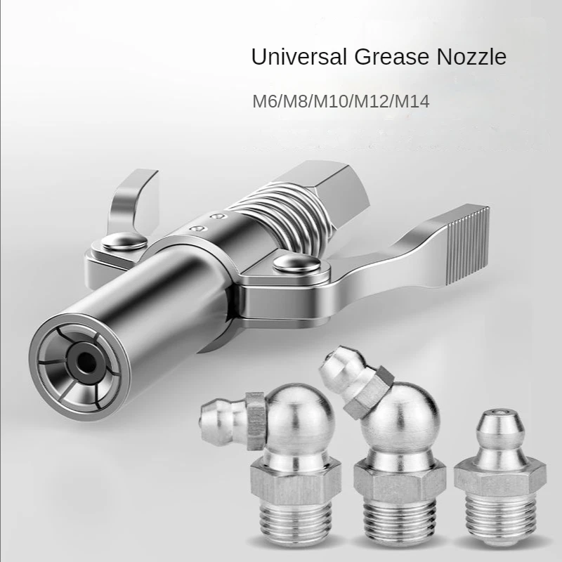 Accoppiatore per grasso da 10000 PSI Heavy-Duty Quick Lock and Release doppia maniglia in acciaio inossidabile NPTI/8 punta per grasso senza perdite