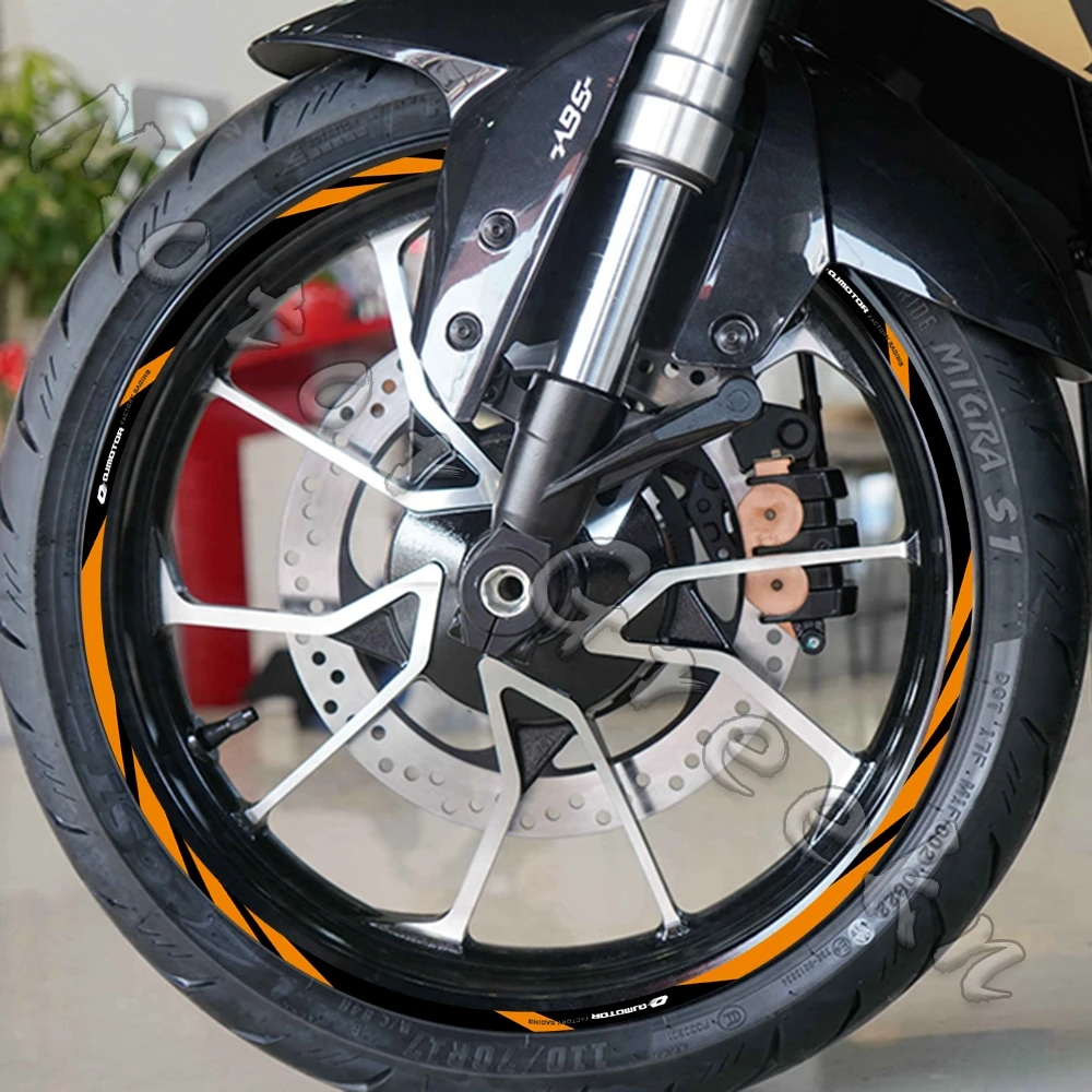 

QJMOTOR-pegatina reflectante para llanta de rueda de motocicleta, accesta impermeable, 150, 250, 350, 400, 450, 550, 600, 800