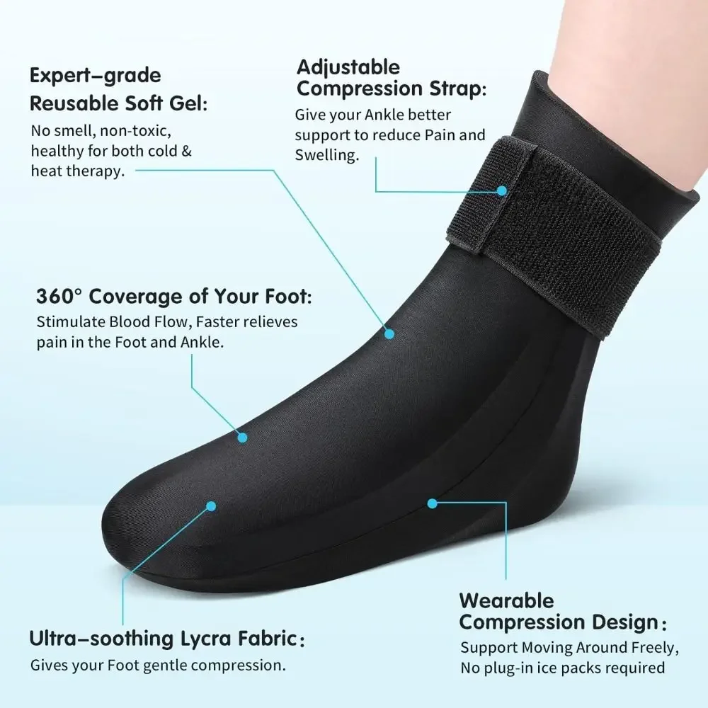

1 PC Reusable Hot Cold Compress Socks for Plantar Fasciiti for Ankle Pain Relief Arthritis Cooling Socks Elasticity