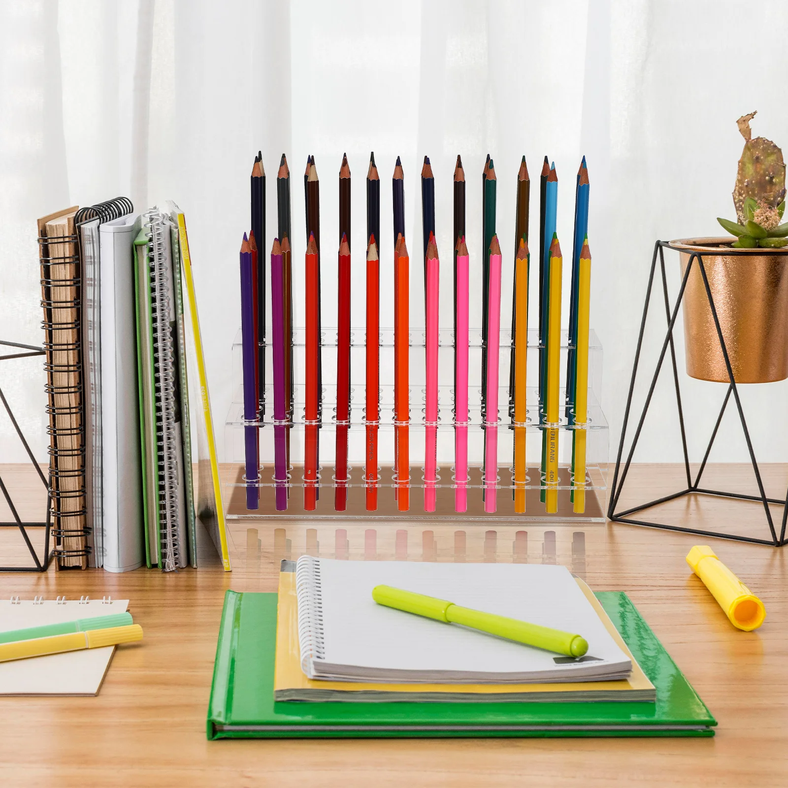 Penseelhouder Pen Organizer Stand Opvouwbaar Bureau Opbergrek voor Potloden Schrijfpennen Kunstbenodigdheden Compact Plastic Ontwerp