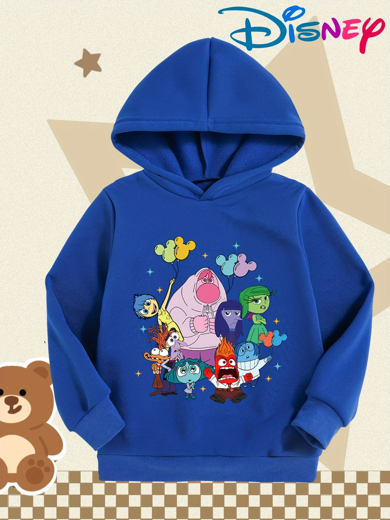 هودي ديزني بينك كيدز للأولاد والبنات بأكمام طويلة - نسيج ناعم مطاطي، تصميم كرتوني لطيف من ميني ماوس والأصدقاء، مثالي f #5