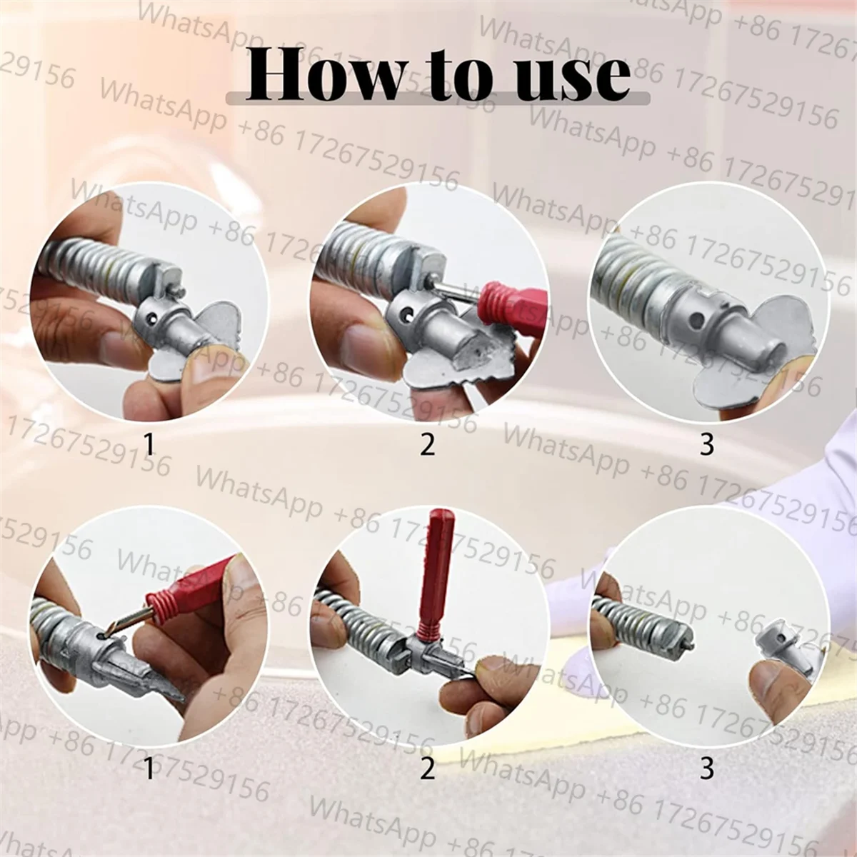 Trendy! Drainage Cleaner Combination Cutter Head Set Automatic Head Locking Head Suitable for Pipe Dredging Machine 7-Piece Set