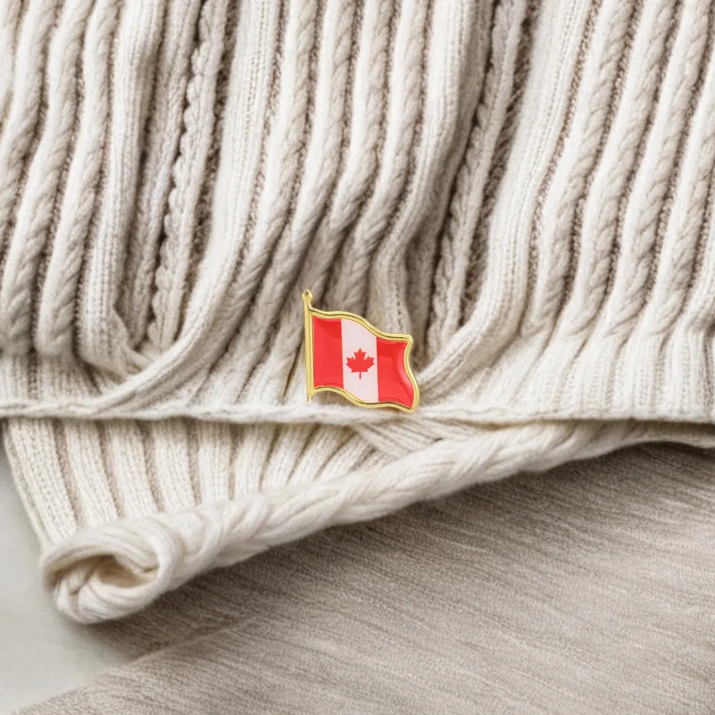 10 unidades de prendedores de solapa con forma de hoja de arce canadiense, broche patriótico esmaltado, insignia con forma de bandera, prendedor de metal para hombres y mujeres, ideal como recuerdo de viaje, para chaquetas y sombreros.