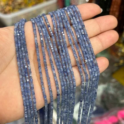 AAA-2.5mm Natural Kyanite Sugar Cube Loose Beads Faceted Beads Work in Progress DIY Necklace Bracelet Beads Wholesale