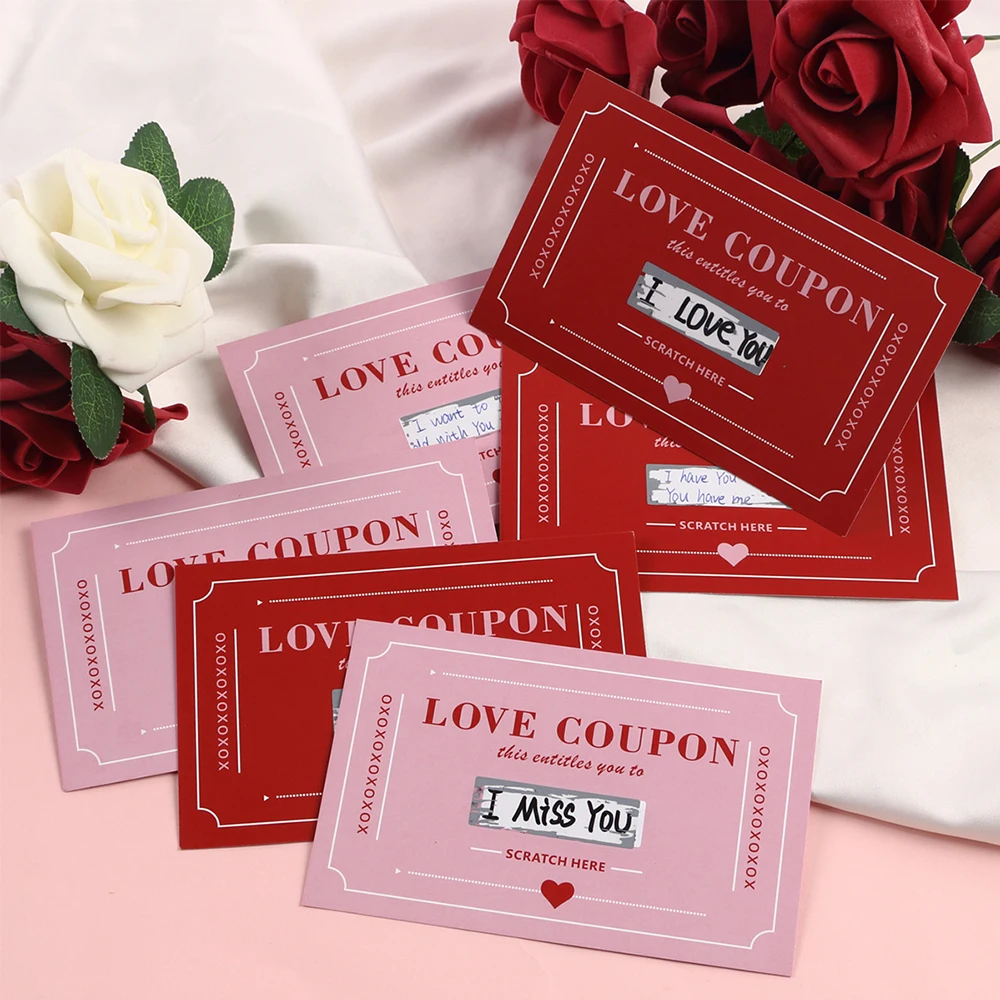10/20 Piezas de Libro de Cupones Rasca y Gana Románticos, Regalo de San Valentín para Parejas, Tarjetas de Actividades Divertidas para Citas Nocturnas y Aniversarios