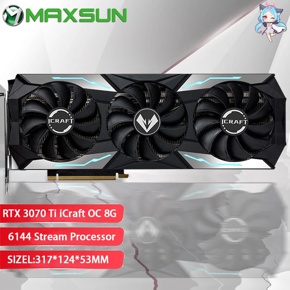 MAXSUN Video card RTX 3070TI 8GB 256BIT NVIDIA GDDR6 GPU rtx3070ti 8g Suitable for desktop computer desktop game office graphic