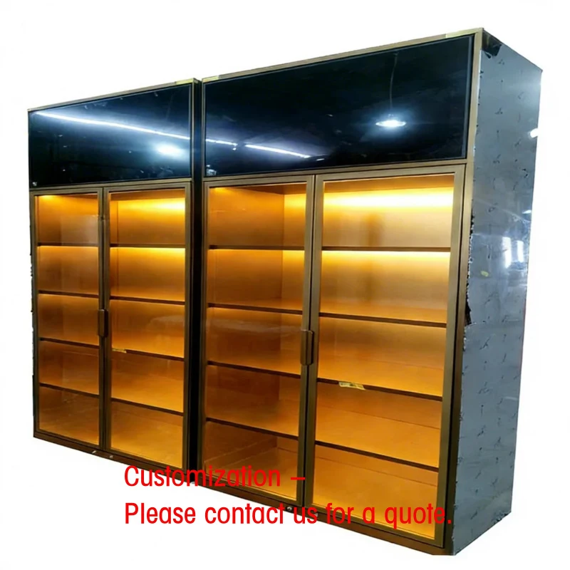 custom.XINYI Modern Luxury Stainless Steel Shoe Bag Counter Display Custom Size LED Lit Durable Step Shelf Commerci