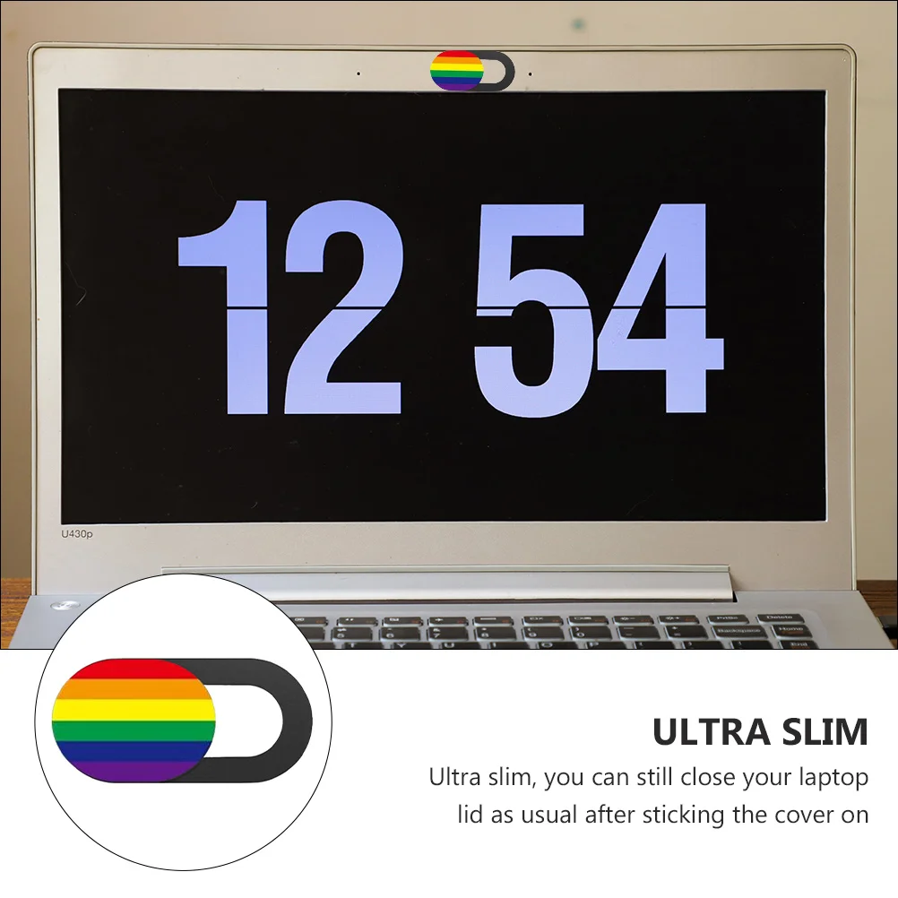 

3pcs Slide For Laptop Tablet Pc Rainbow Striped Ultra Slim Webcam Security Cover Slider Durable Webcam Cover For