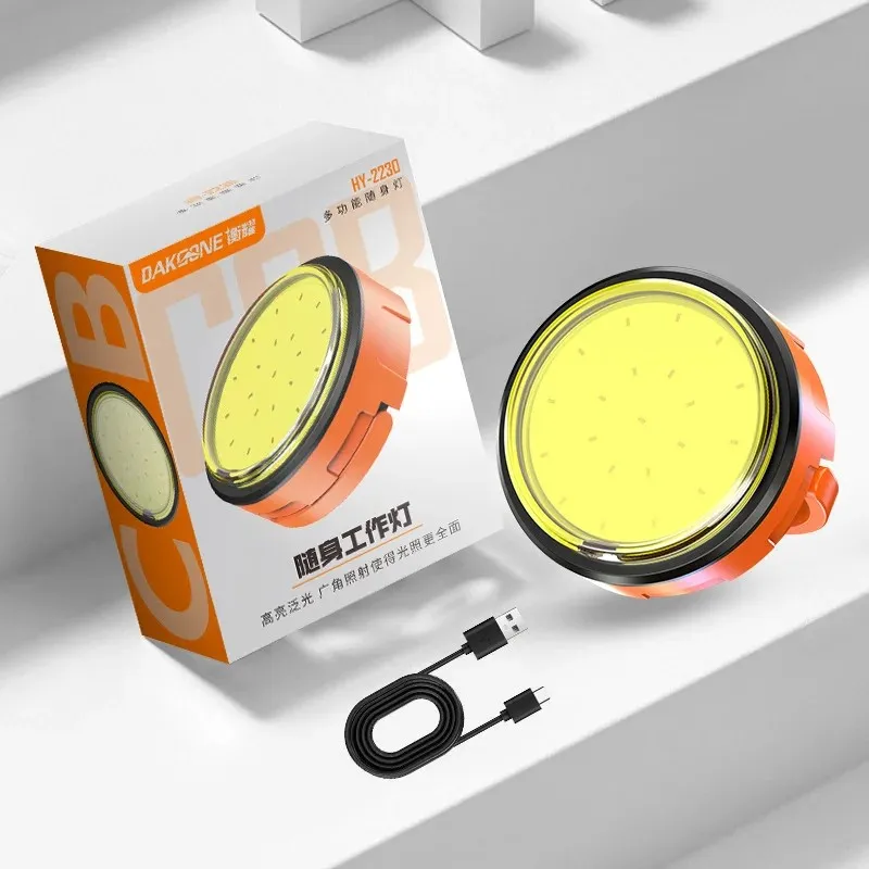 

Мини-многофункциональный светодиодный светильник для кемпинга, перезаряжаемый с магнитным основанием для уличной палатки, аварийный походный портативный фонарь