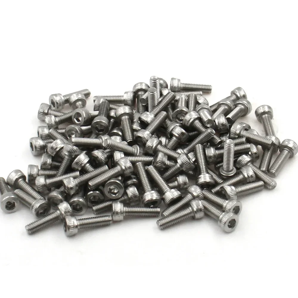 10-100pcs 304 A2-70 Stainless Steel M1.4 M1.6 M2 M3 M4 M5 M6 Hexagon Hex Socket Cap Allen Head Bolt Screw DIN912