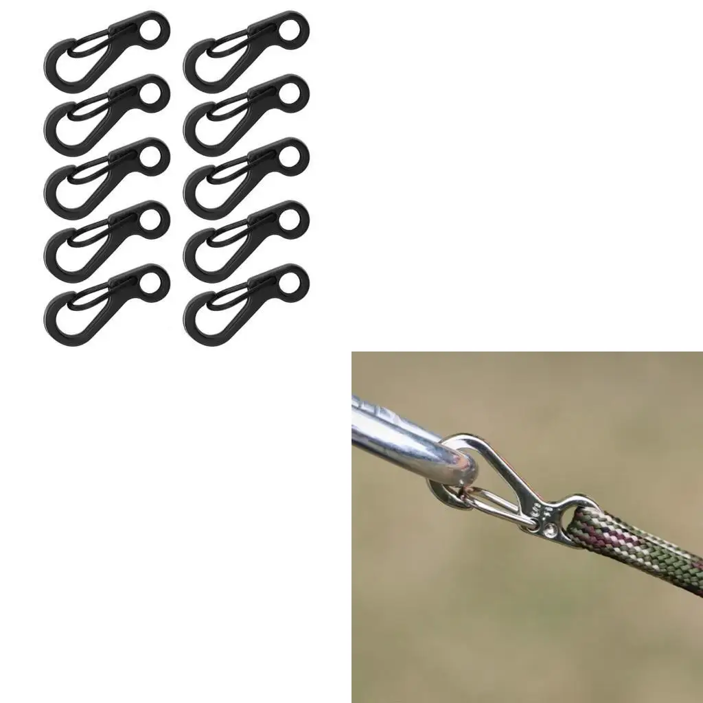 PXPF 10PCS 알루미늄 합금 키 체인 카라비너 ​​걸쇠 캠핑을위한 작은 카라비너 ​​클립