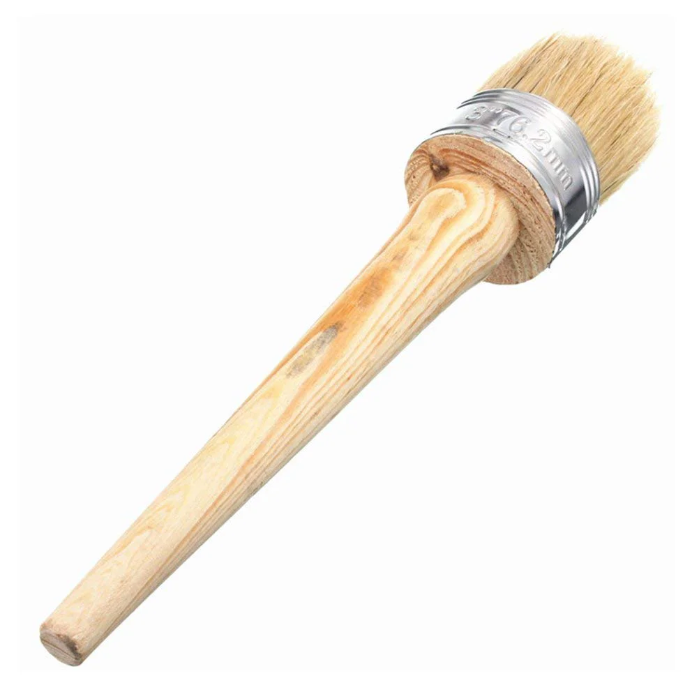 Brush with Bristle Wax Paint Retro Decor Varnish for Chair Round Pig Mane Circle Stencil