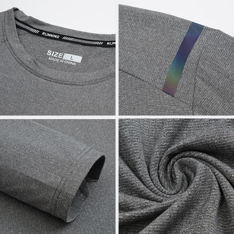 Sports outdoor running training spring autumn long sleeve quick drying T-shirt base shirt men's sports fitness elastic top