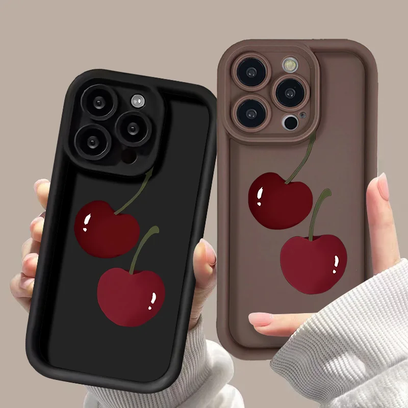 Cherry Phone Case For iPhone 11 Case iPhone 13 12 14 15 Pro XS Max XR 7 8 Plus X SE 2020 Shockproof Bumper Silicone Soft Cover
