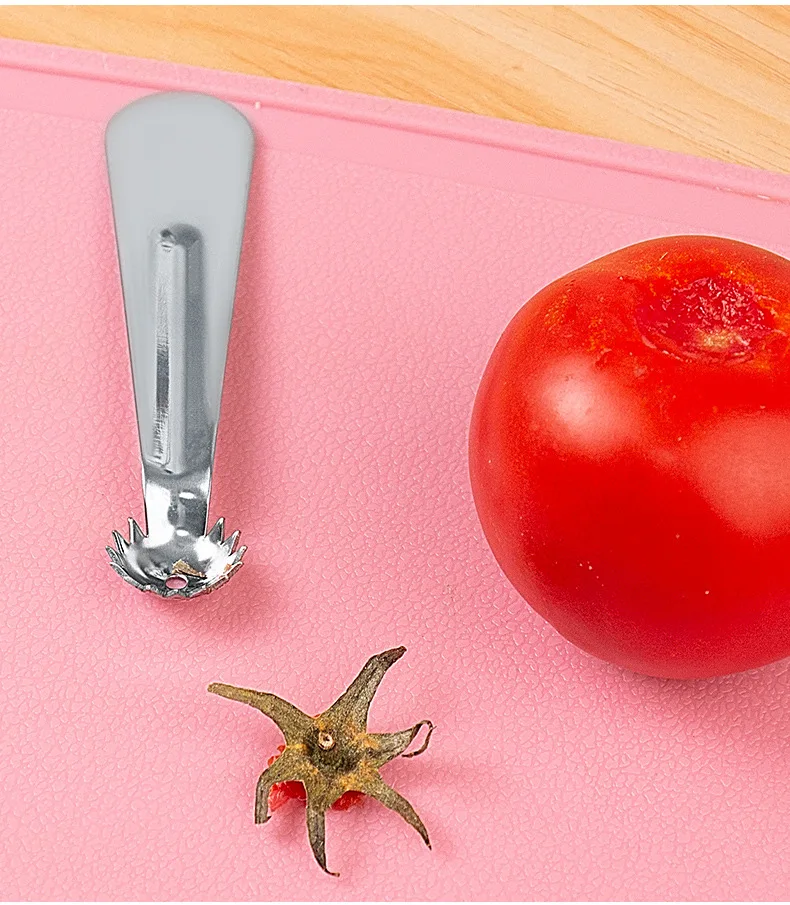 Stainless Steel Fruit Stem Remover Creative Kitchen Tool For Strawberry Tomato Cherry Calf Picking view 3