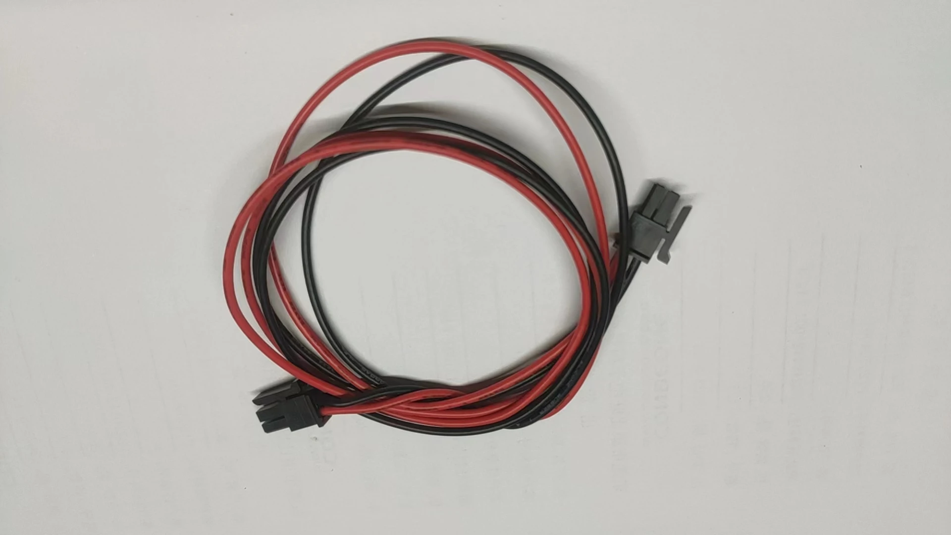 430250200 wiązka przewodów, kabel MOLEX MICRO FIT 3.0mm, 43025-0200, 2P, podwójne końcówki, UL1061 20AWG czerwony + czarny