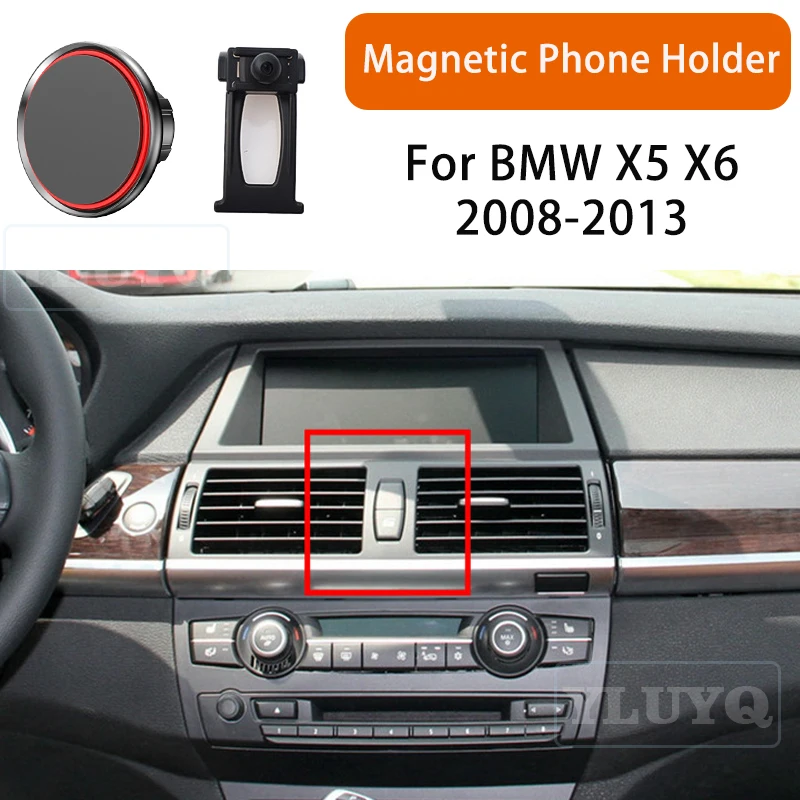 

For BMW X5 X6 E71 2008-2013 Car Magnetic Phone Holder, Dedicated High-End Ball Head Mount for Car Air Vent Navigation