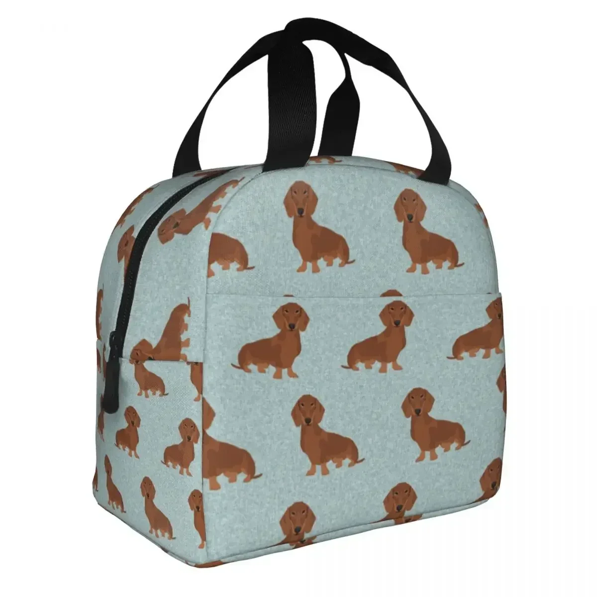 Lunchtas Voor Vrouwen Kinderen Teckel Hond Thermische Koeltas Draagbare Picknick Reizen Dier Canvas Lunchbox Food Bag