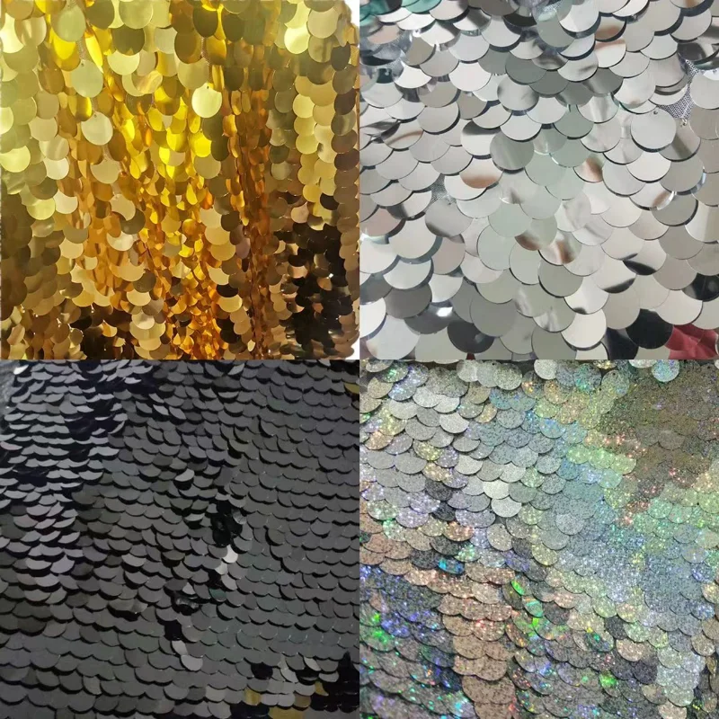 Round Sequins Tablecloth Gold Black Silver Wedding Party Decoration Live Photography Background Encrypted Fish Scales Cloth