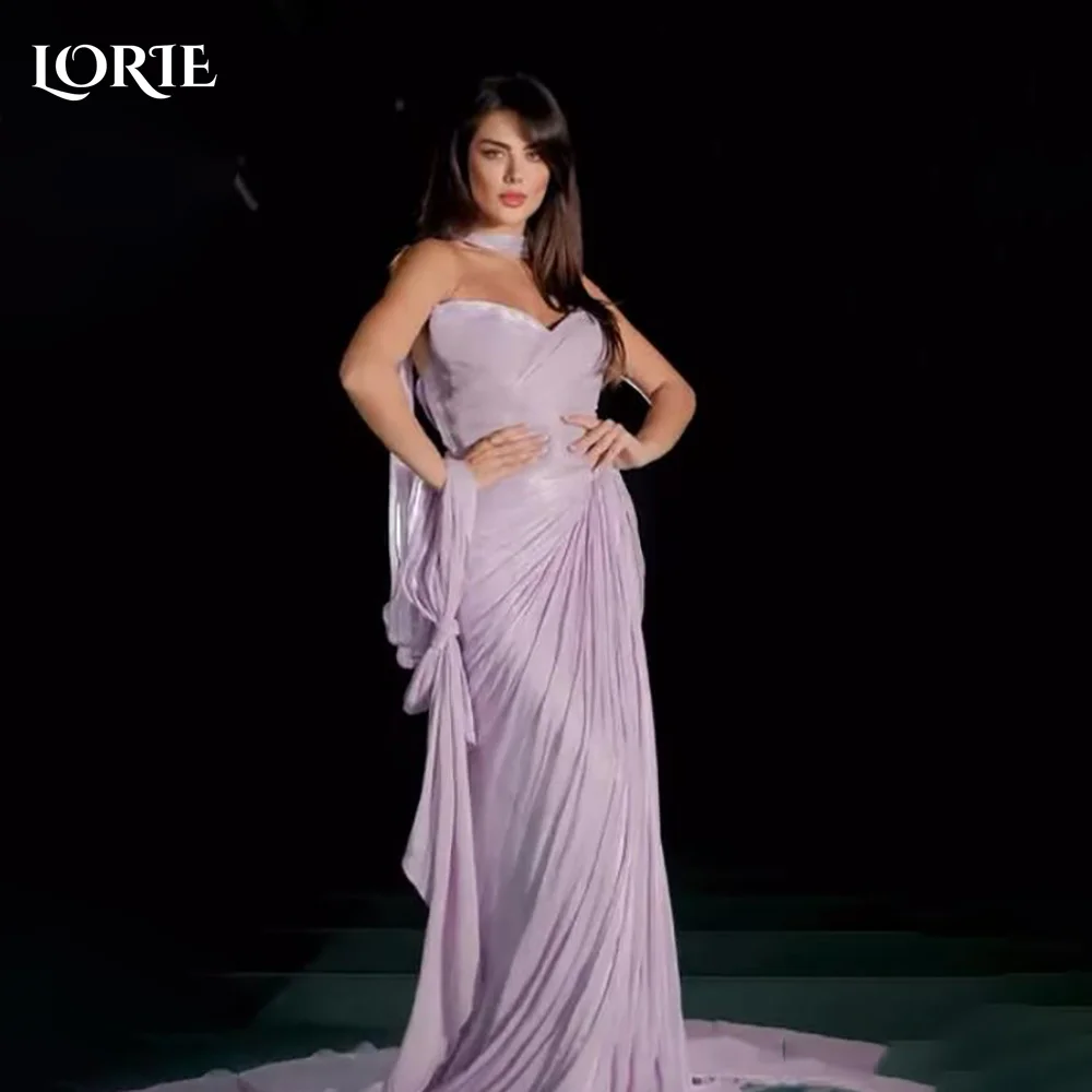 

LORIE Shiny Mermaid Evening Dress Strapless Pleats Sparkly Princess Prom Dress A-Line Ruched Pleats Party Gown Customized 2026
