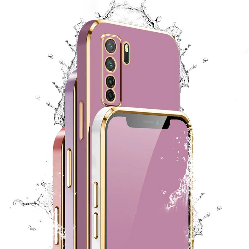 For Huawei P40 lite 5G Case Huawei P40 lite 5G Phone Case CDY-NX9A Luxury Square Plating Shockproof Back Cover