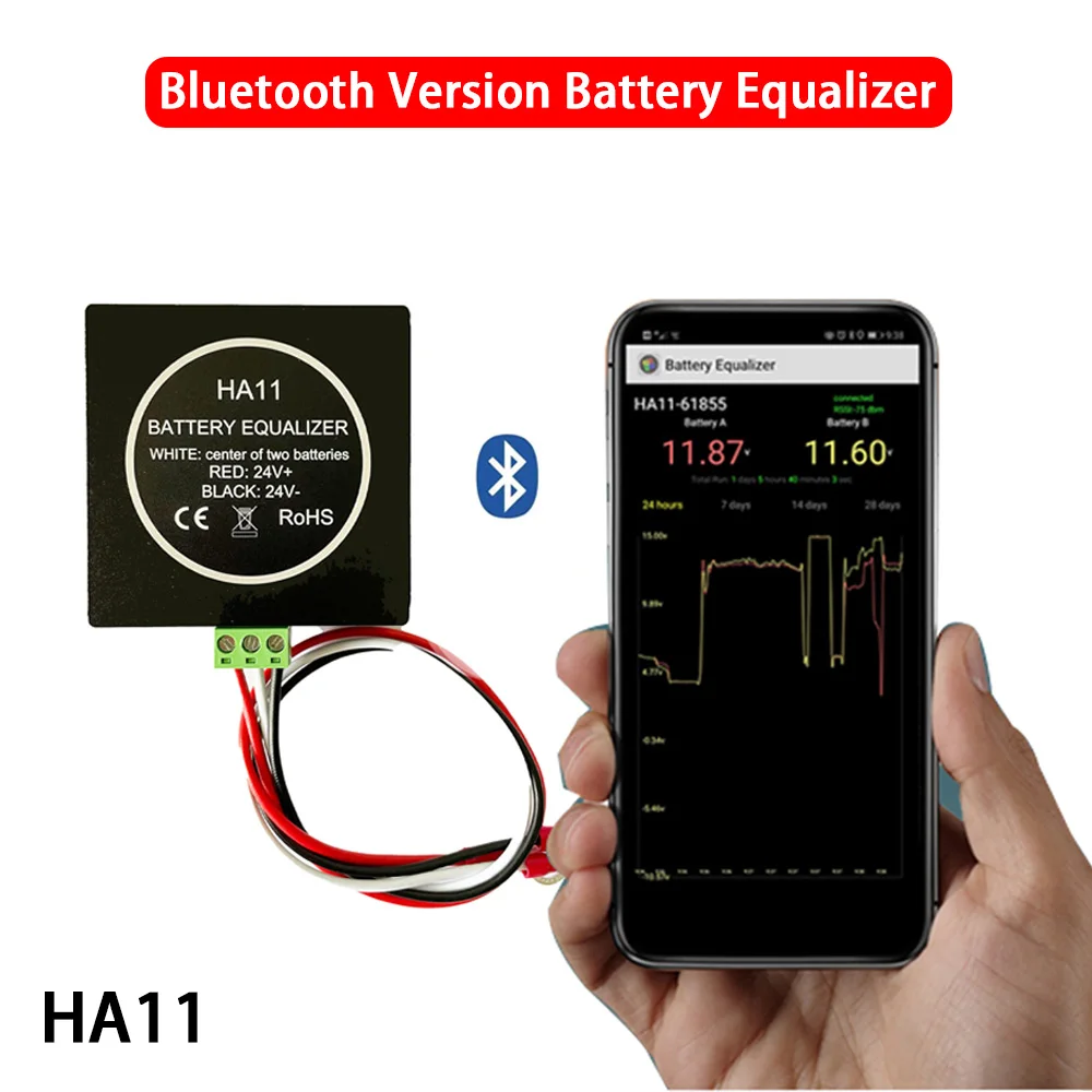 

Bluetooth-балансир/выравниватель заряда HA11 24В / HA12 48В для аккумуляторов большой емкости, интеллектуальный, перезаряжаемый