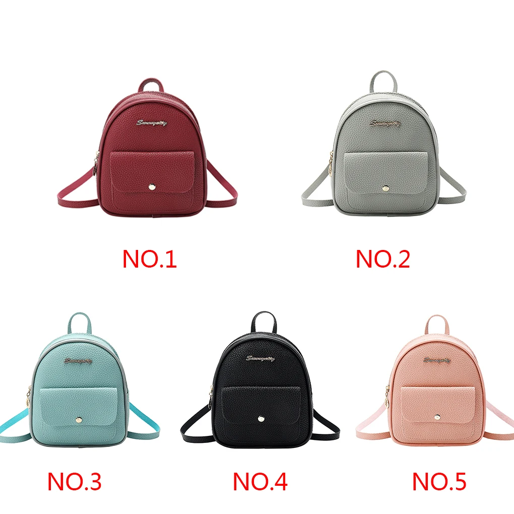 Women Girls Shoulder Bag PU Small Backpack Travel Shopping School Shoulder Bag Handbag Purse