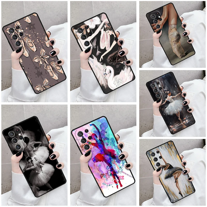 Phone Case For Samsung Galaxy S24 S23 S21fe S22 Ultra Plus Note 10 20 S8 S9 S10 Cover Ballet Ballerina Dancer