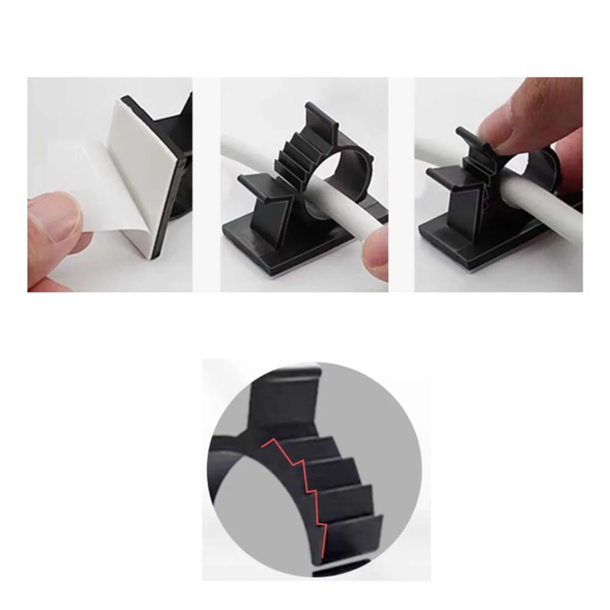 100 шт., самоклеящиеся регулируемые Кабельные Зажимы