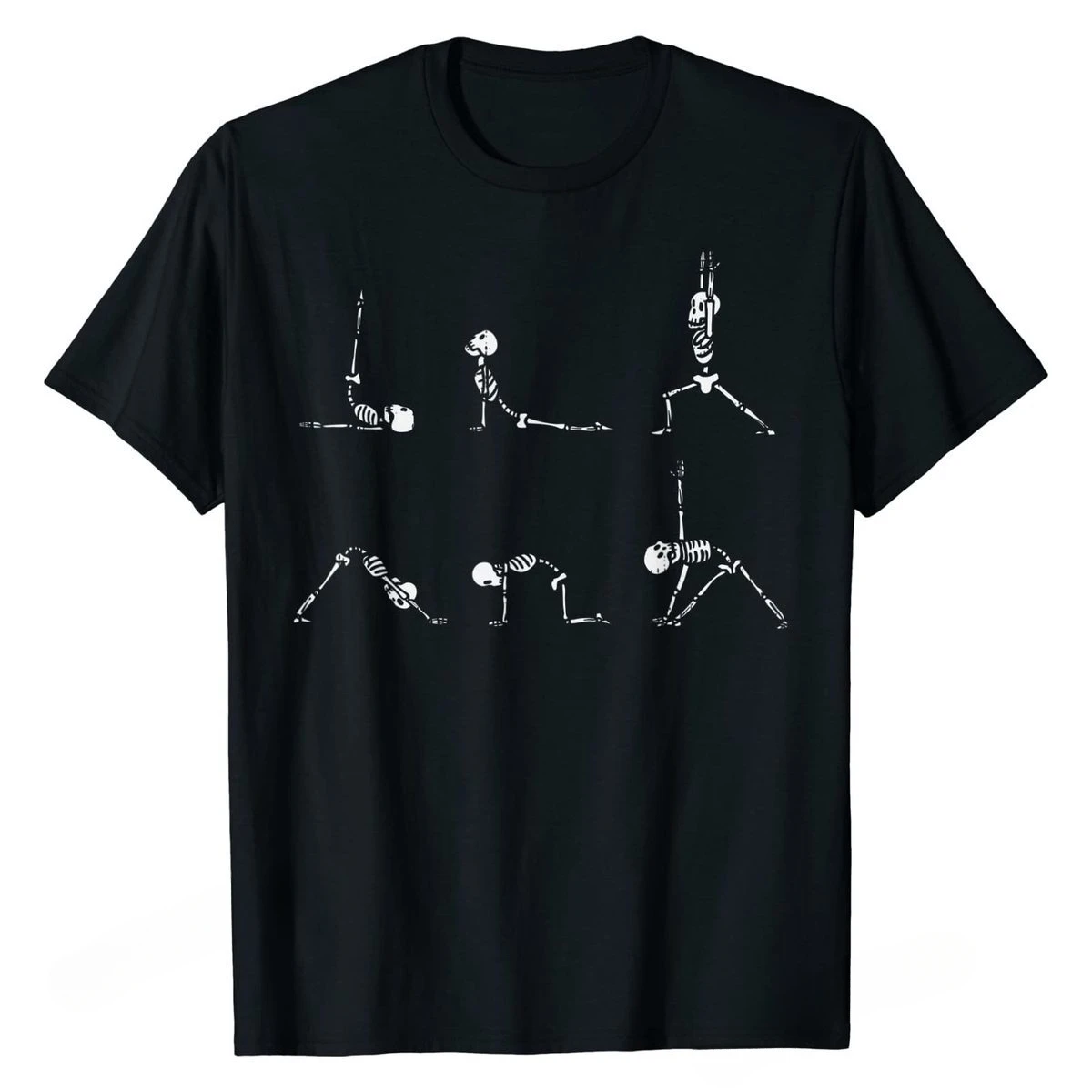 T-Shirt Yoga Skeletons Asana Namaste Funny Meditation harajuku men's t-shirts Halloween Yogi Family Cotton Fitness Prevailing