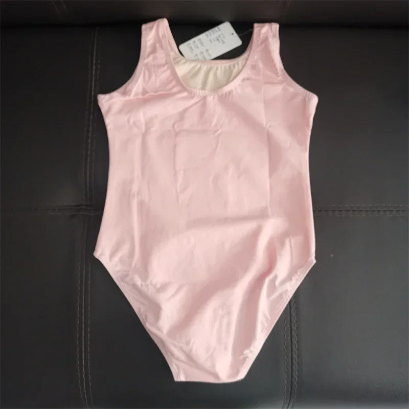 Wholesale Cheap Kids Girls Children Training Dance Wear White Black Pink Tank Sleeveless Cotton Spandex Ballet Leotards